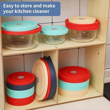 Lids Replacement for Pyrex 7402-PC 7 Cup and 7201-PC 4 Cup 6 Pack Set