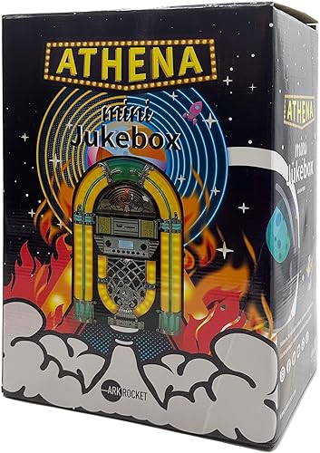 Miniatura 7 de Arkrocket Athena - Mini Jukeboxreproductor de CD de mesa, altavoz Bluetooth, radioreproductor de tarjetas USB y SD con sistema de iluminación LED