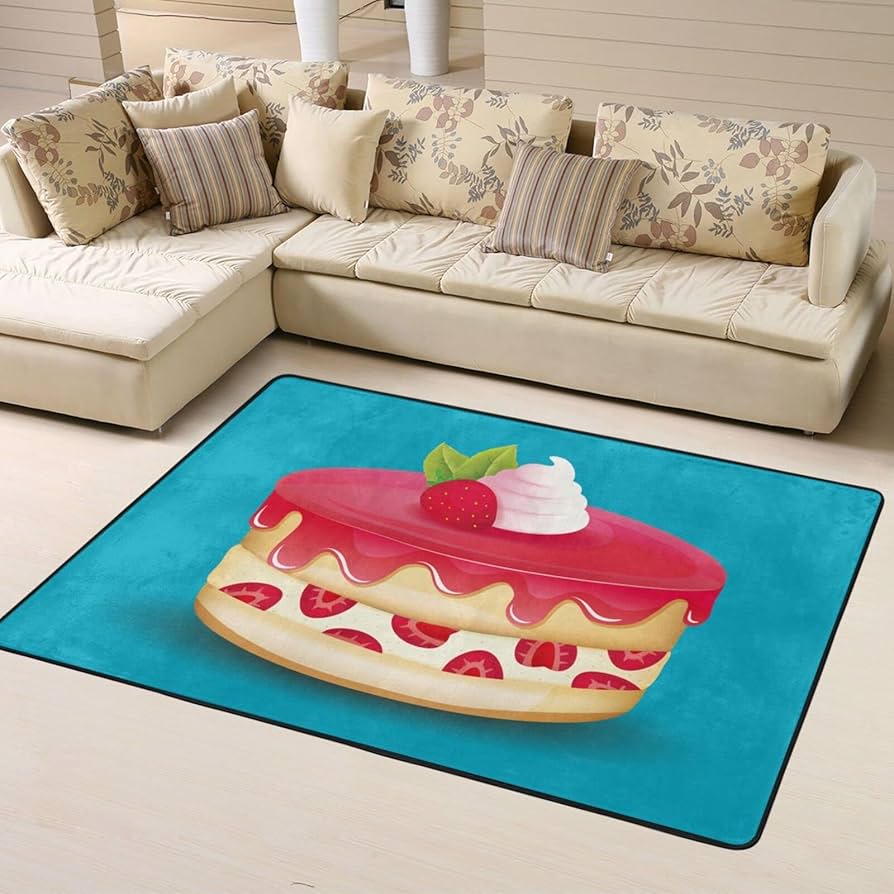 Amazon.com: Strawberry Shortcake Dessert Area Rug 63x48in