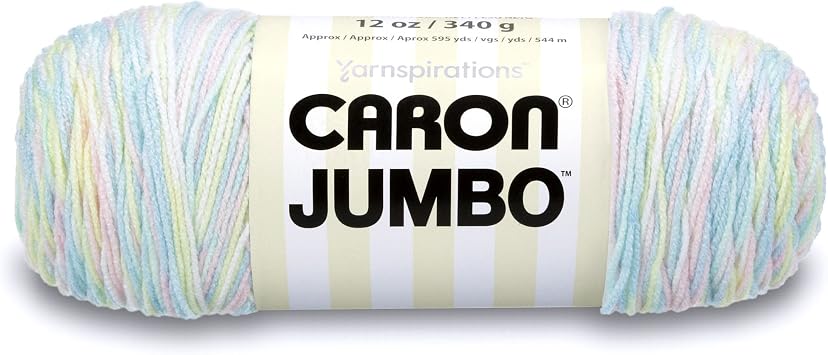 Caron 29400909010 Jumbo Ombre Yarn, 12 oz, Baby Rainbow, 1 Ball