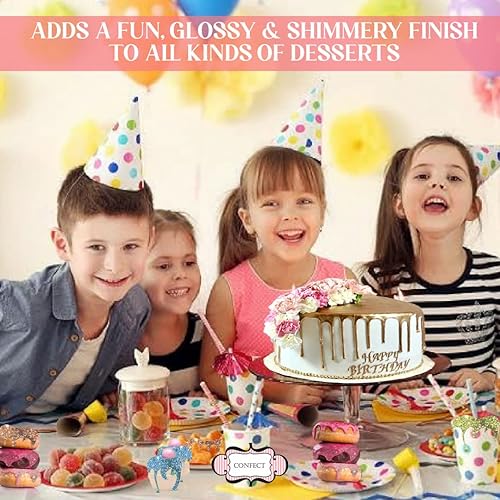 Miniatura 5 de Confect Paquete de 2 unidades para decoración de tartas, color rojo rosado y perla luminiscente para donuts, pasteles, cupcakes y postres