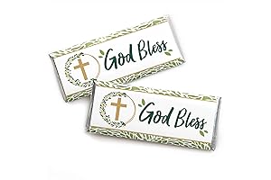 Big Dot of Happiness Elegant Chocolate Cross Candy Bar Wrapper Religious Party Favors