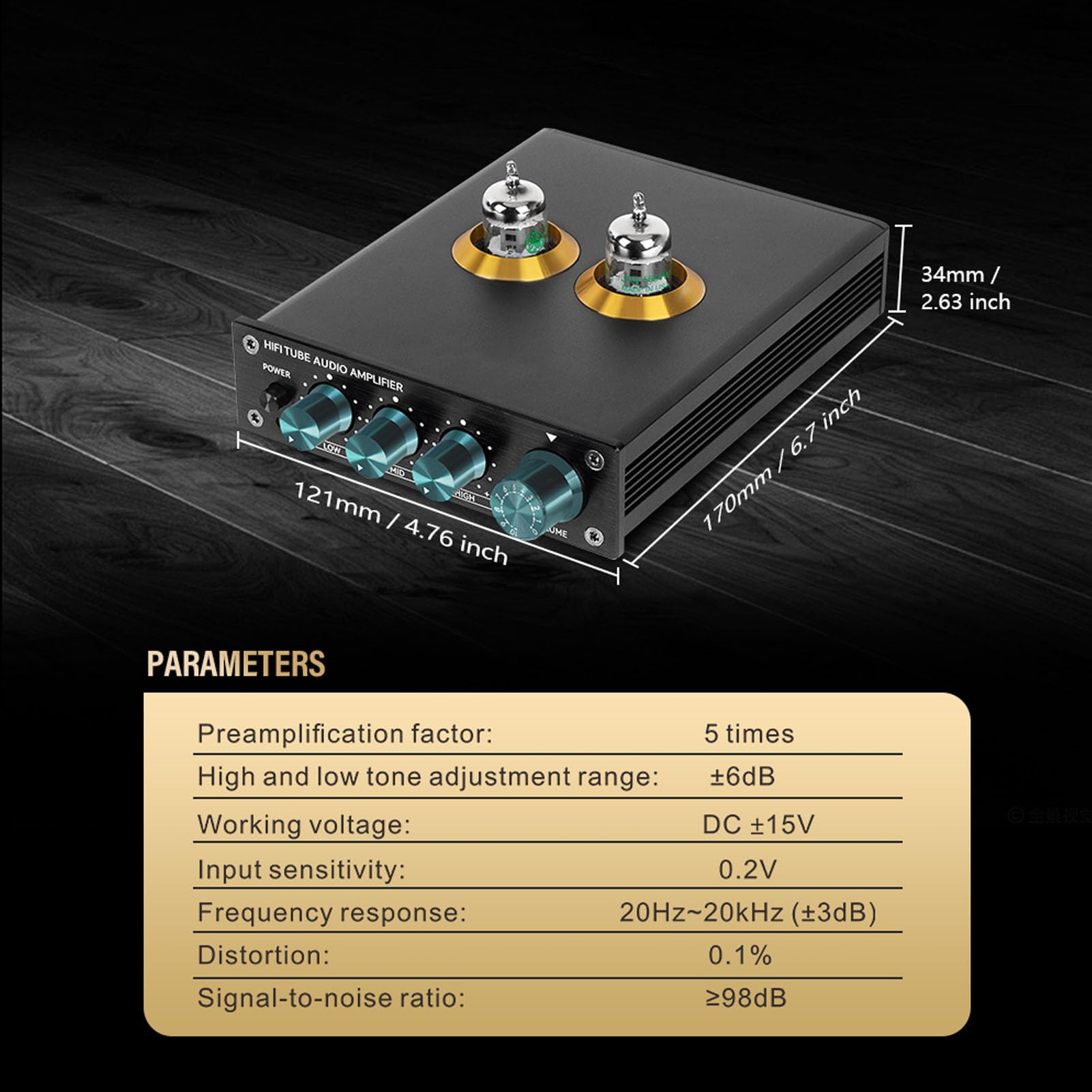 RiToEasysports Amplificatore Valvolare, Amplificatore Valvolare HiFi Preamplificatore per Cuffie Stereo a Basso Rumore per Amplificatori Domestici (Spina europea)