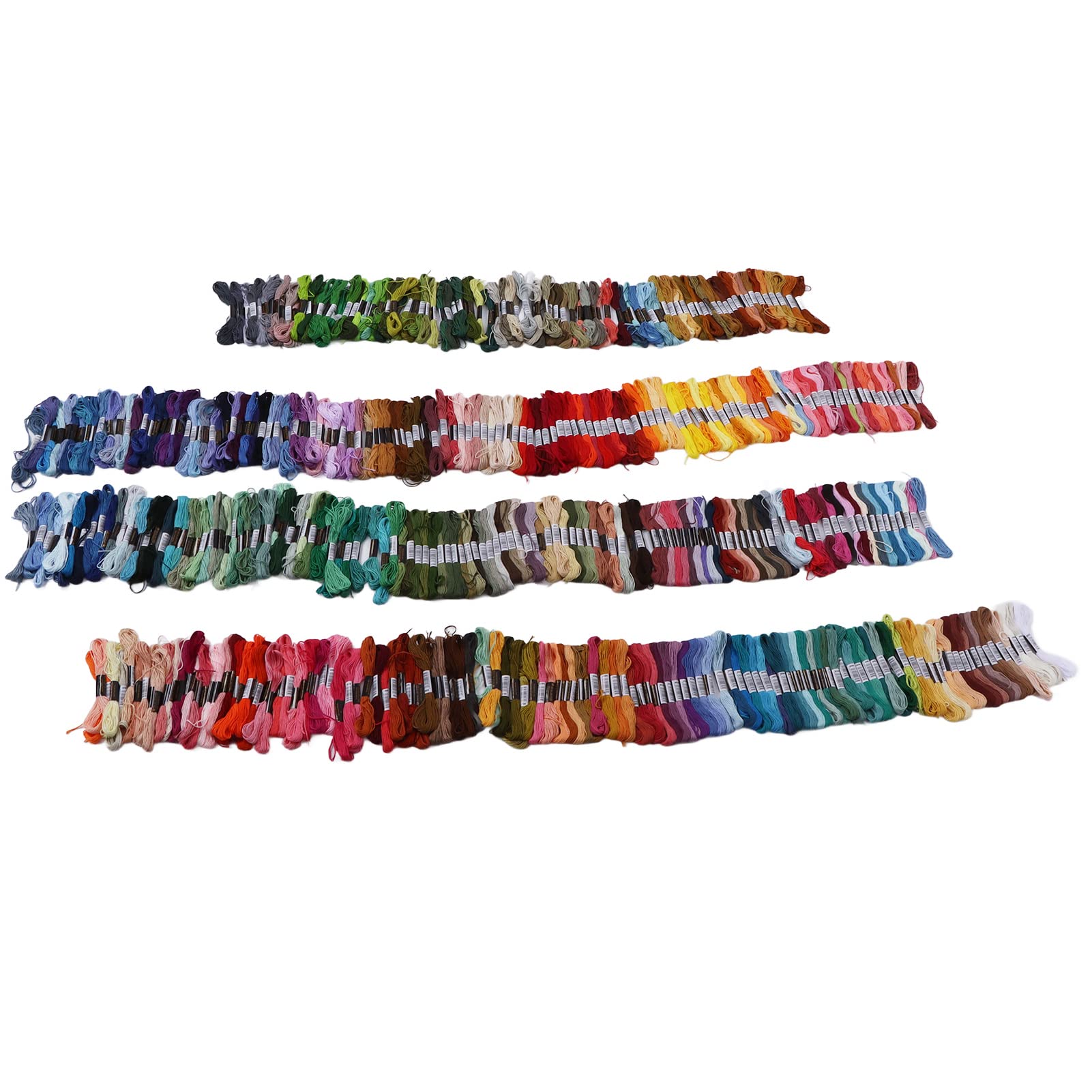 Hilo de bordado multicolor, suministros de costura de poliéster sin decoloración, 447 tonos vibrantes para pulseras, muñecas, guantes, bufandas y manualidades de punto de cruz