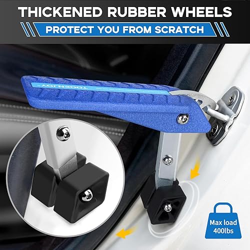 Miniatura 3 de TOOENJOY Escalón Universal de Puerta de Automóvil de Aluminio con Ajuste de 5 Velocidades, Pedal de Apoyo para Ambos Pies para Pestillo de Puerta