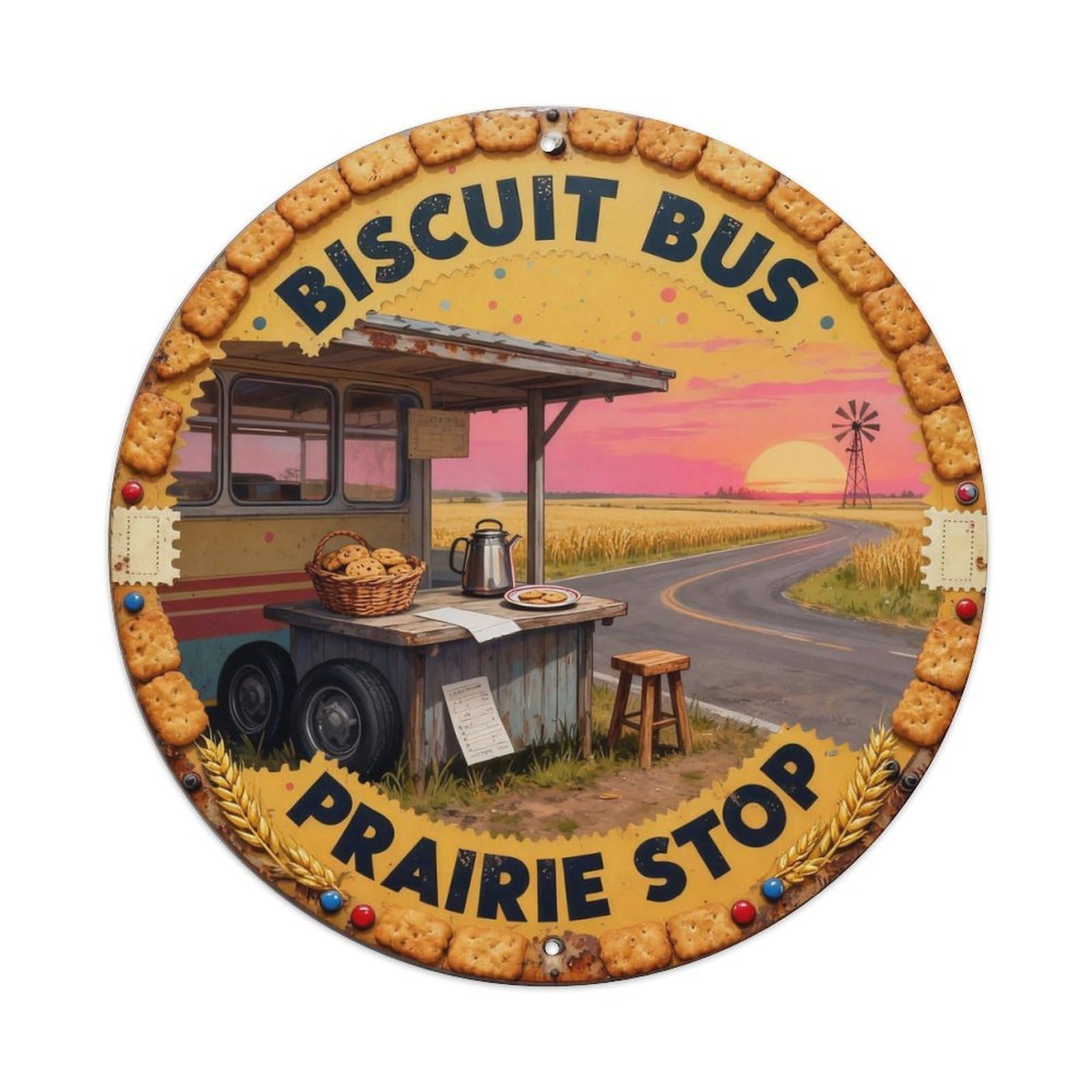 Biscuit Bus Sign Metal Tin Sign Plaque
