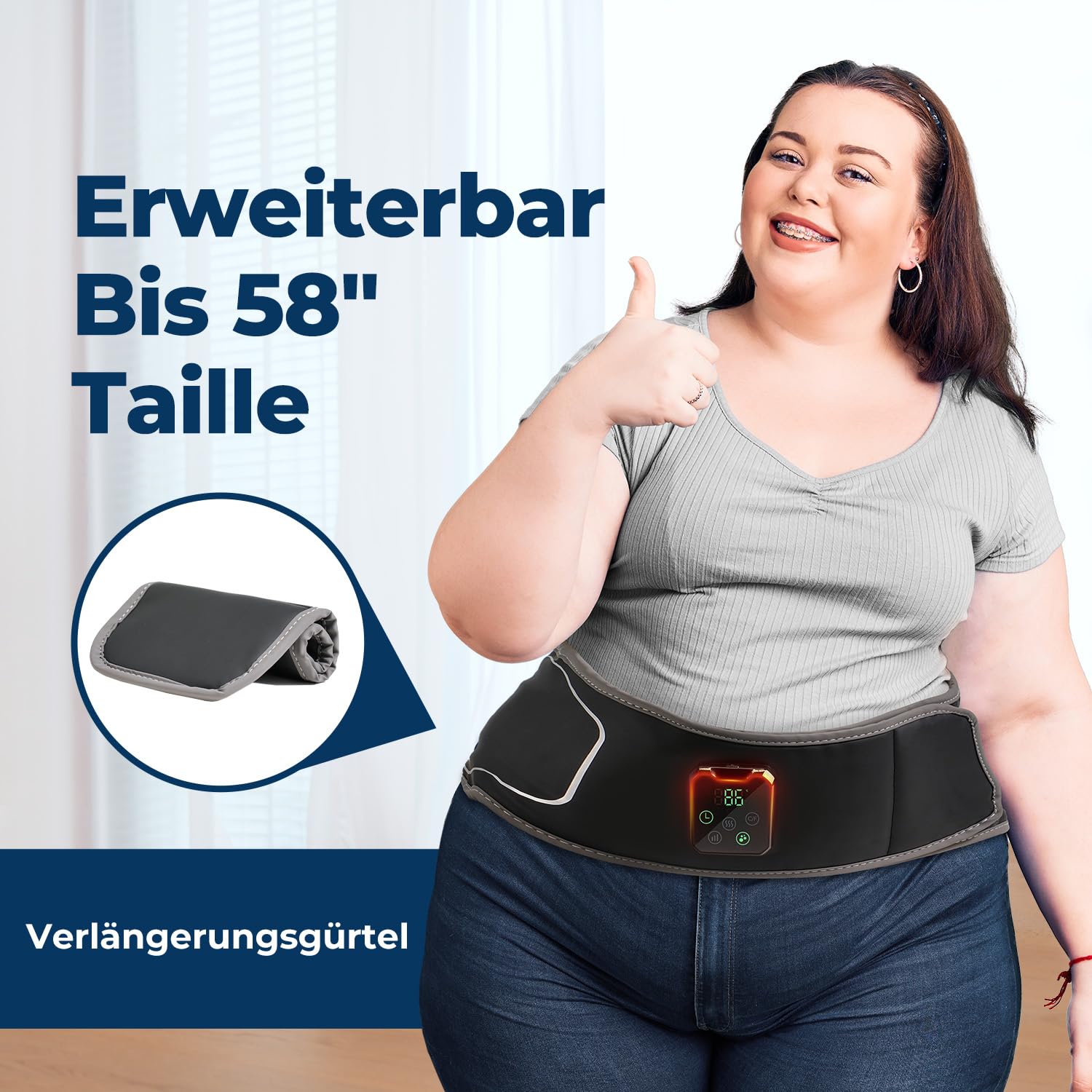Wärmegürtel Rücken mit 3D-Airbag-Massagegerät, Kabelloses Heizkissen mit Abschaltautomatik, 4 Wärmestufen & 5 Vibrationmoden, Elektrisches Wärmegürtel Geschenke für Männer, Frauen Heating Pad for Back