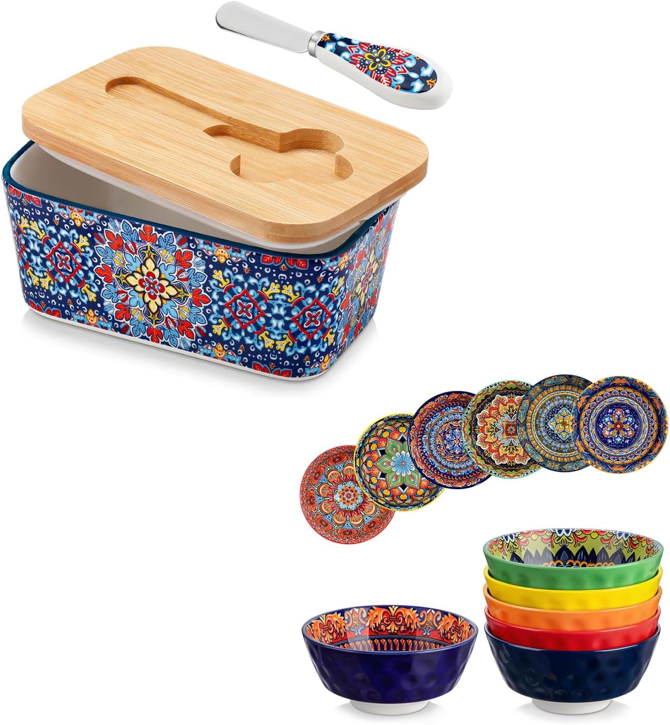 vancasso SIMI Butter Dish with Lid Bundles 26oz Cereal Bowls Set of 6