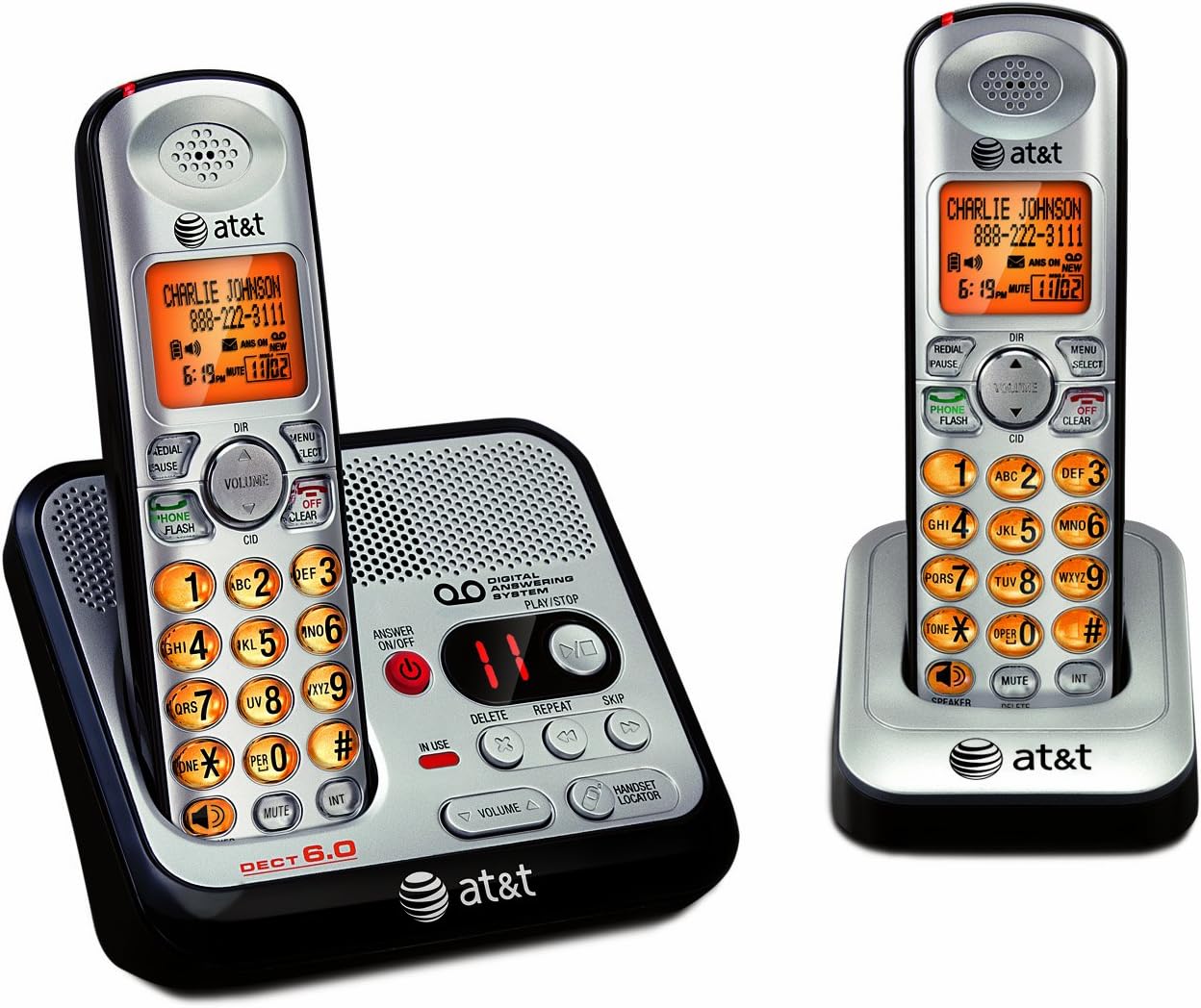 AT&T EL52200 2Handset DECT 6.0 Cordless Phone with Digital