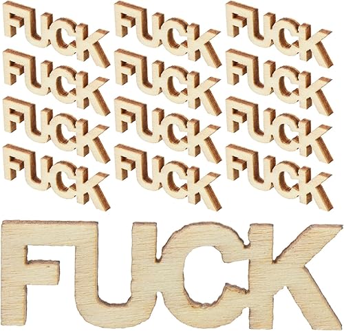 Miniatura 1 de Artibetter 200 piezas de recortes de madera para adornos, rebanadas de madera sin terminar, recortes de palabras de madera para regalar adornos de