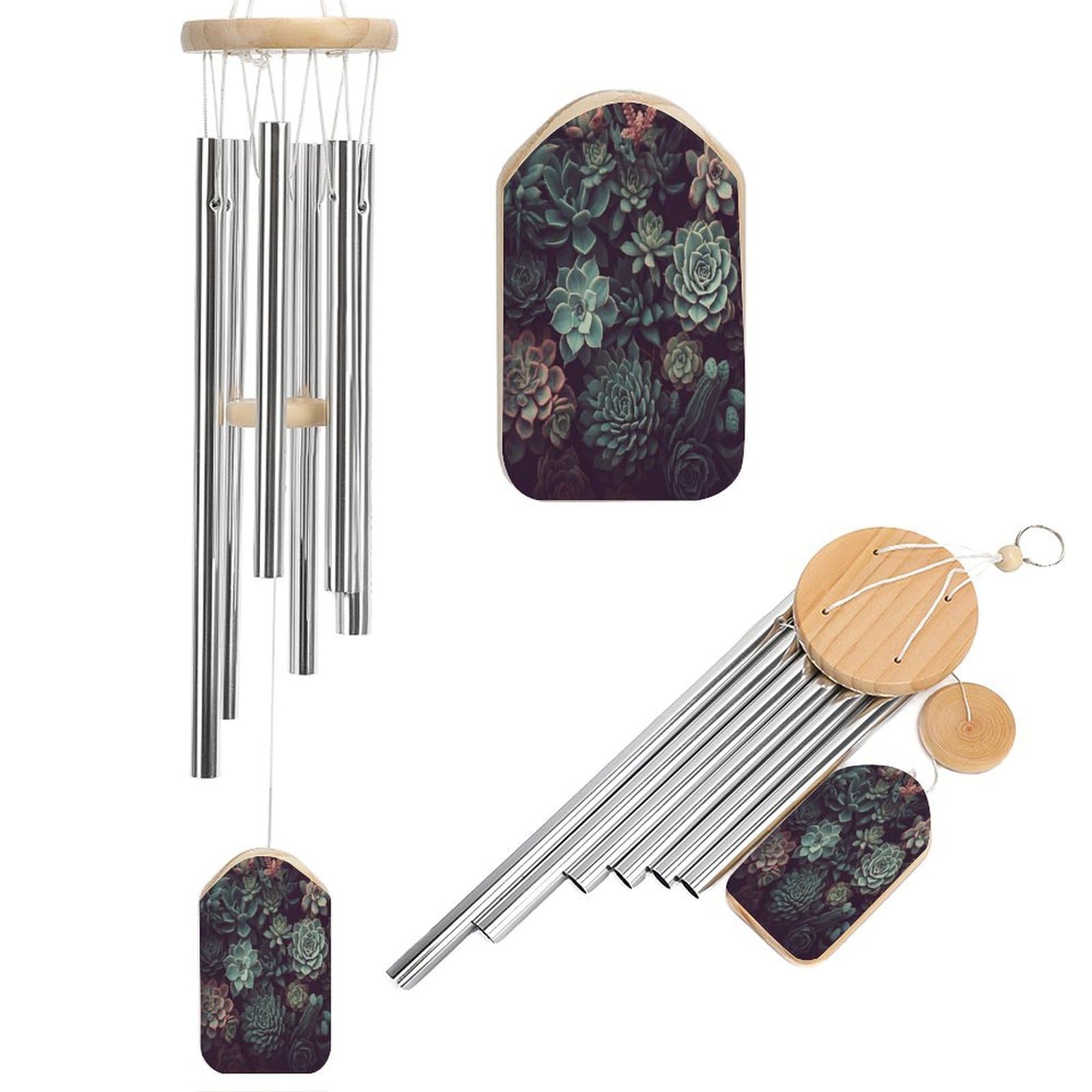 Adfgyerh Style Succulents2 Wind Chimes For Outside, Memorial Windchimes Deep Tone Soothing Melodic Tones, Sympathy Wind Chimes For Patio Home Or Garden Decor