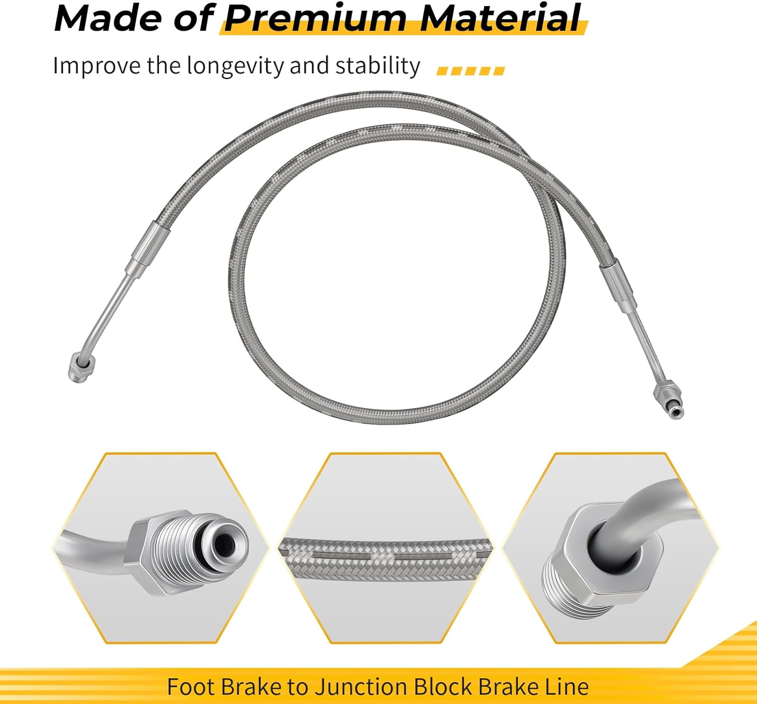 M MATI Foot Brake to Junction Block Brake Line for Polaris Scrambler 850 1000 XP Sportsman 550 850 1000 XP 2013-2025 1911669