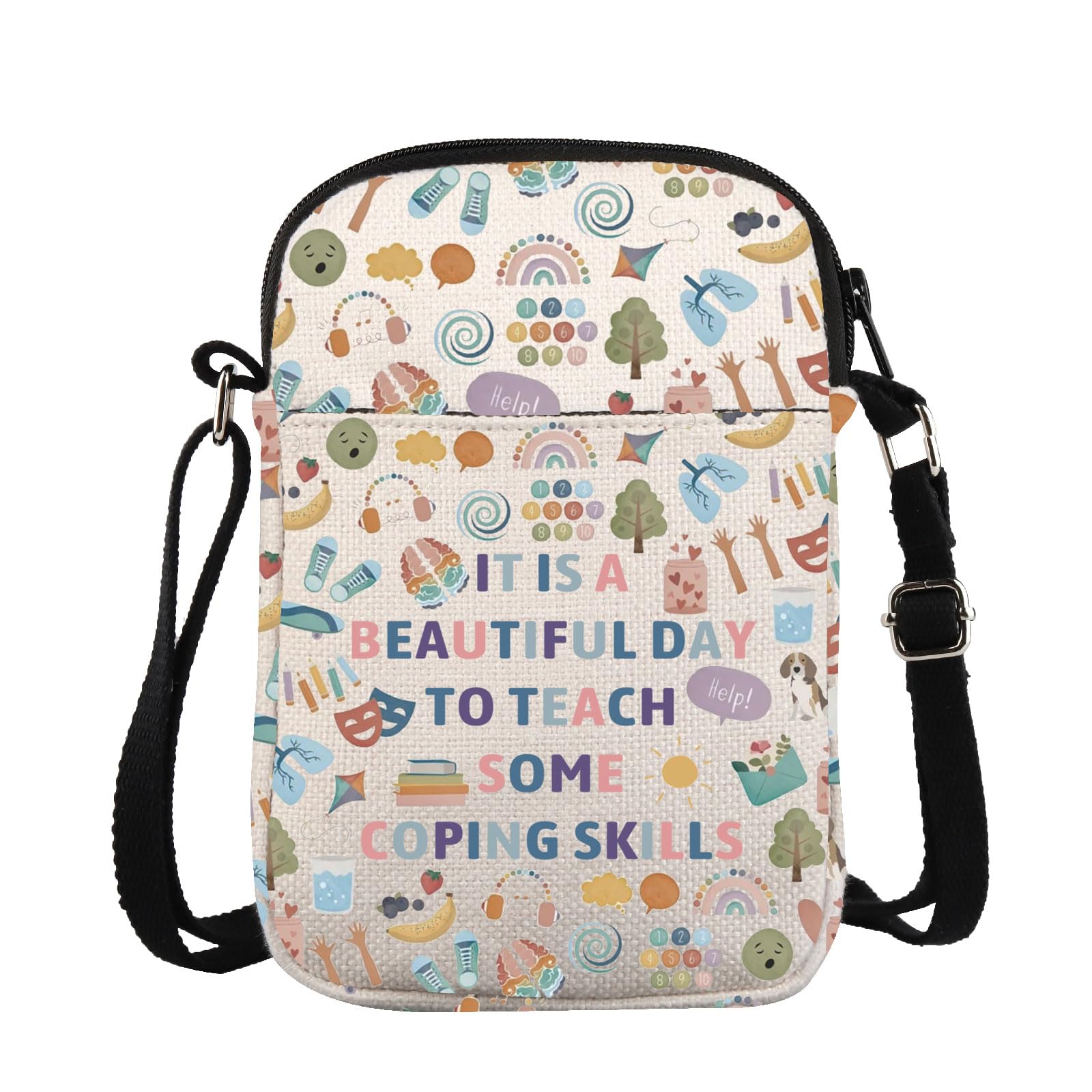 ZJXHPO Counselor Cross Body Bag It Is Abeautiful Day To Teach Some Coping Skills Messenger Bag Counselor Appreciation