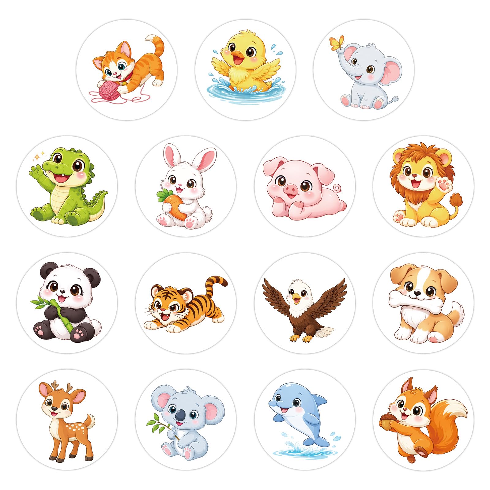 Tinoaly 30pcs Autocollants d'Apprentissage Propreté, Jolis Autocollants Siège Pot Changeant de Couleur Drôles d'Autocollants Cibles pour Toilettes pour Tout-Petits (15 Motifs Animaux)