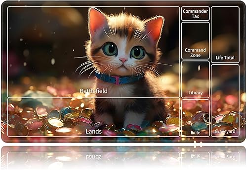 Tapete de juego para MTG, tapete de juego de cartas, base de goma antideslizante y cosido, tapete de juego TCG de 24 x 14 pulgadas para MTG y otros
