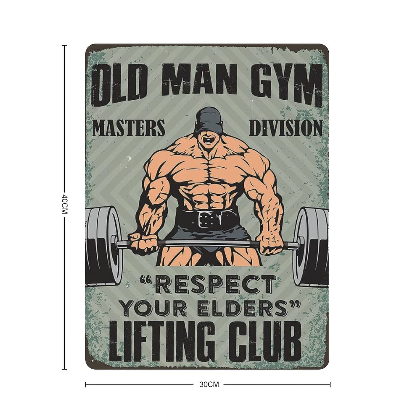 Targhe in latta con scritta in inglese Gym Art, fitness art, sollevamento pesi, culturismo, motivazione in palestra, con scritta in inglese It's Not Going to Lift Itself, stile retrò, 30,5 x 20,3
