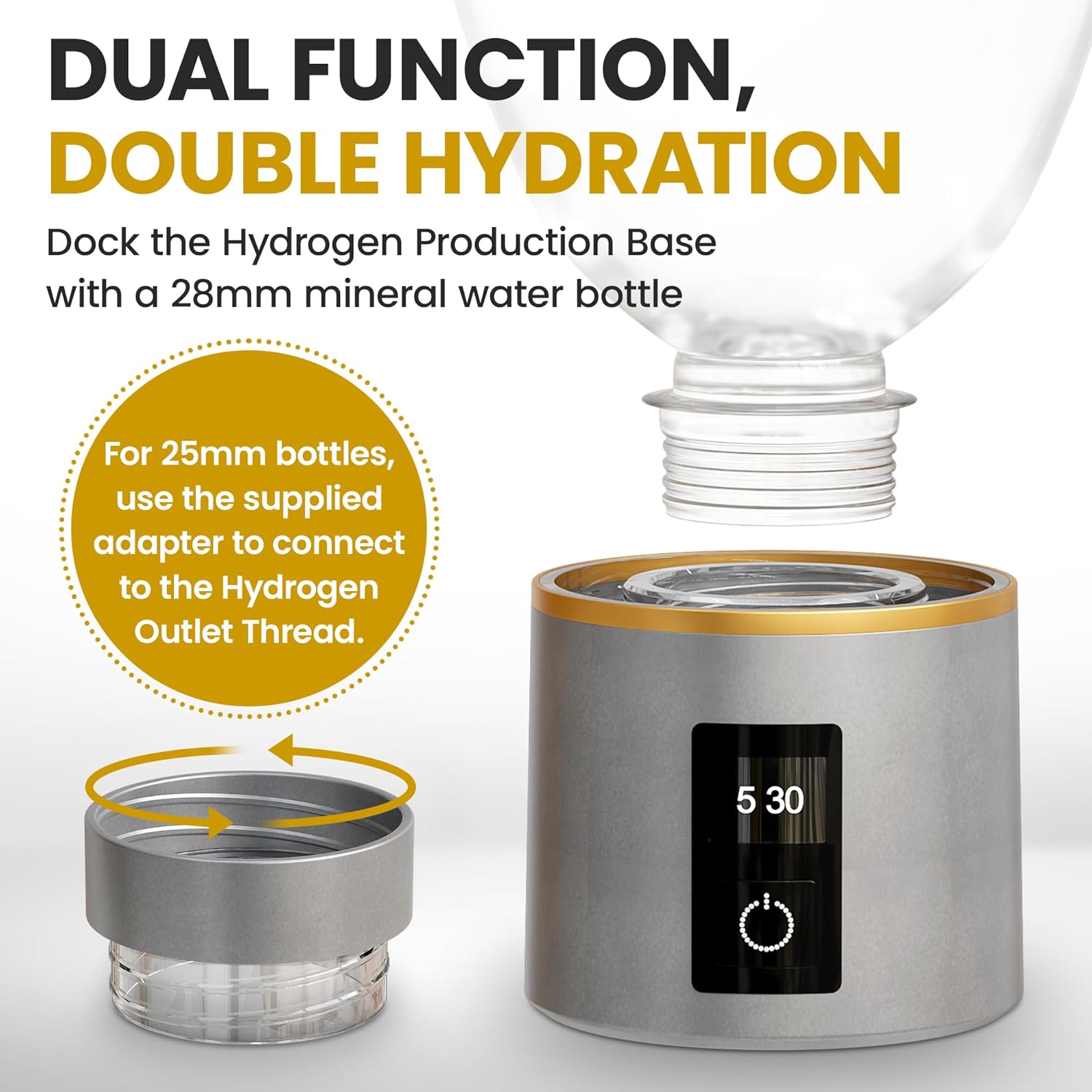 Hydrogen Water Bottle Generator – 4000+ ppb Alkaline Hydrogen Water Machine with 2026 SPE/PEM Technology – 270ml Ionizer for Home, Office & Travel