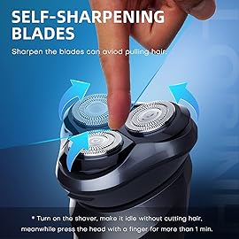 LOBINH Electric Razor for Men, 3D Rechargeable Waterproof IPX7 Electric Shaver for Men Wet & Dry, Cordless Rotary Razor with Beard Pop-up Trimmer, 1 Hour Fast Charging, 4D Floating Head