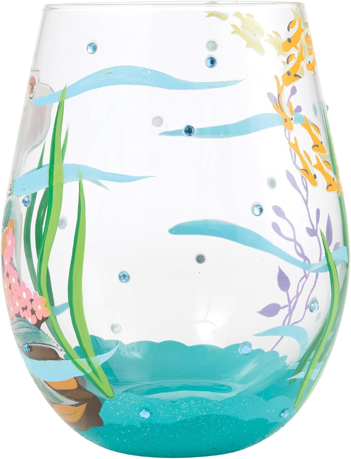 Enesco Designs by Lolita Disney The Little Mermaid Ariel an Ocean of Dreams Hand-Painted Artisan Stemless Glass, 20 Ounce, Multicolor