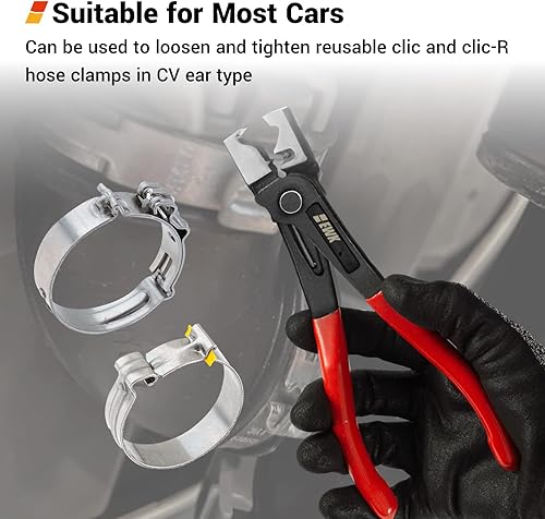 Miniatura 6 de EWK Clic & Clic-R Alicates de abrazadera de manguera de collar, alicates de abrazadera de arranque CV para Mercedes Benz BMW Audi VW