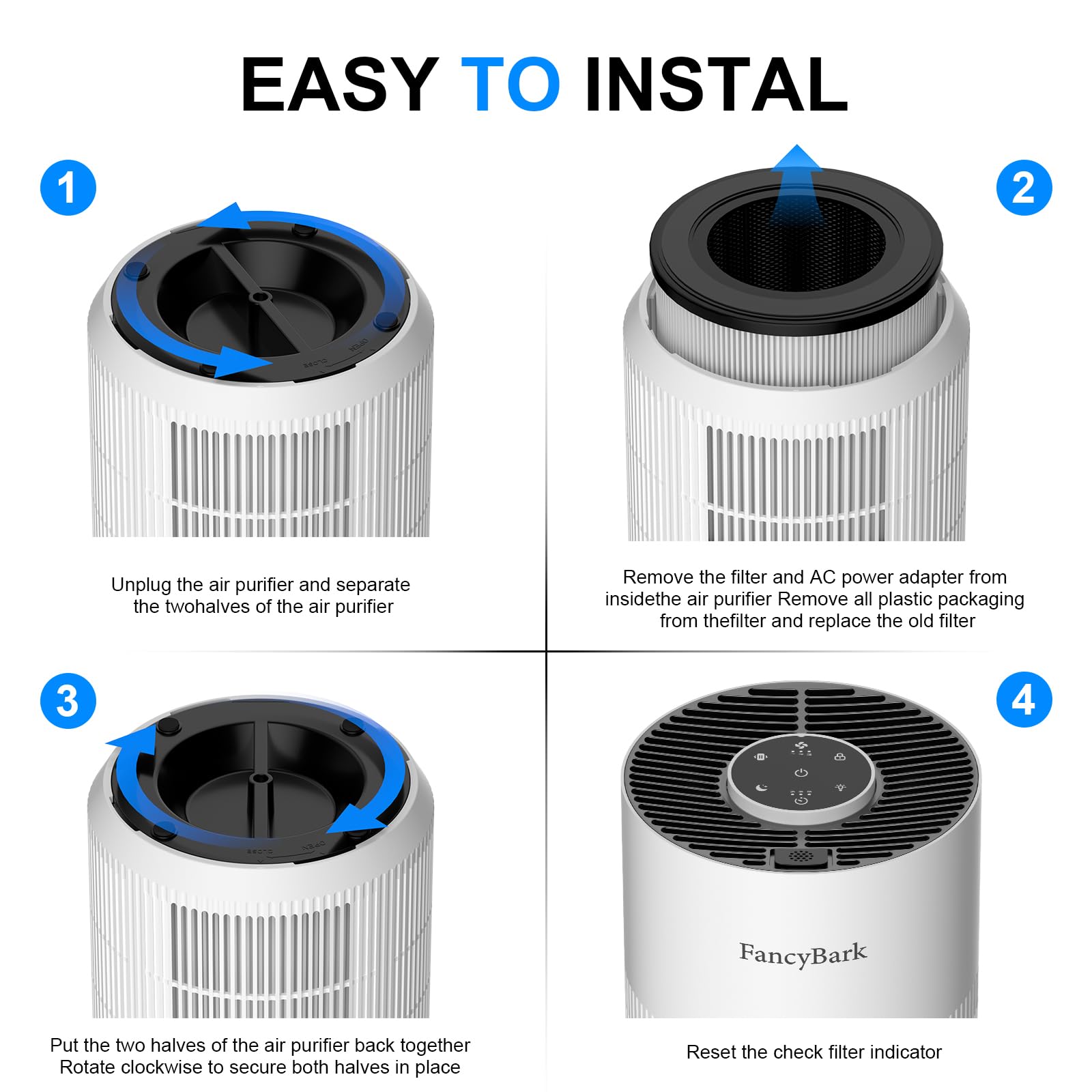 Purificadores de aire para el dormitorio del hogar de hasta 1000 pies cuadrados, purificadores de aire H14 True HEPA para habitación con modo de sueño, modo de luz y función de aroma 7
