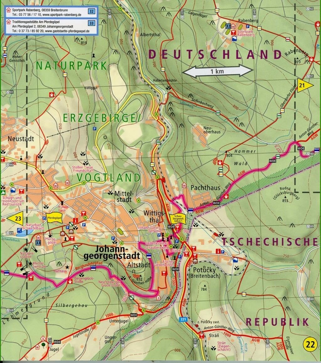 Publicpress Leporello Wanderkarte Kammweg Erzgebirge – Vogtland 1:25.000: Leporello Wanderkarte mit Ausflugszielen, Einkehr- & Freizeittipps, ... 1:25000 (Leporello Wanderkarte: LEP-WK)
