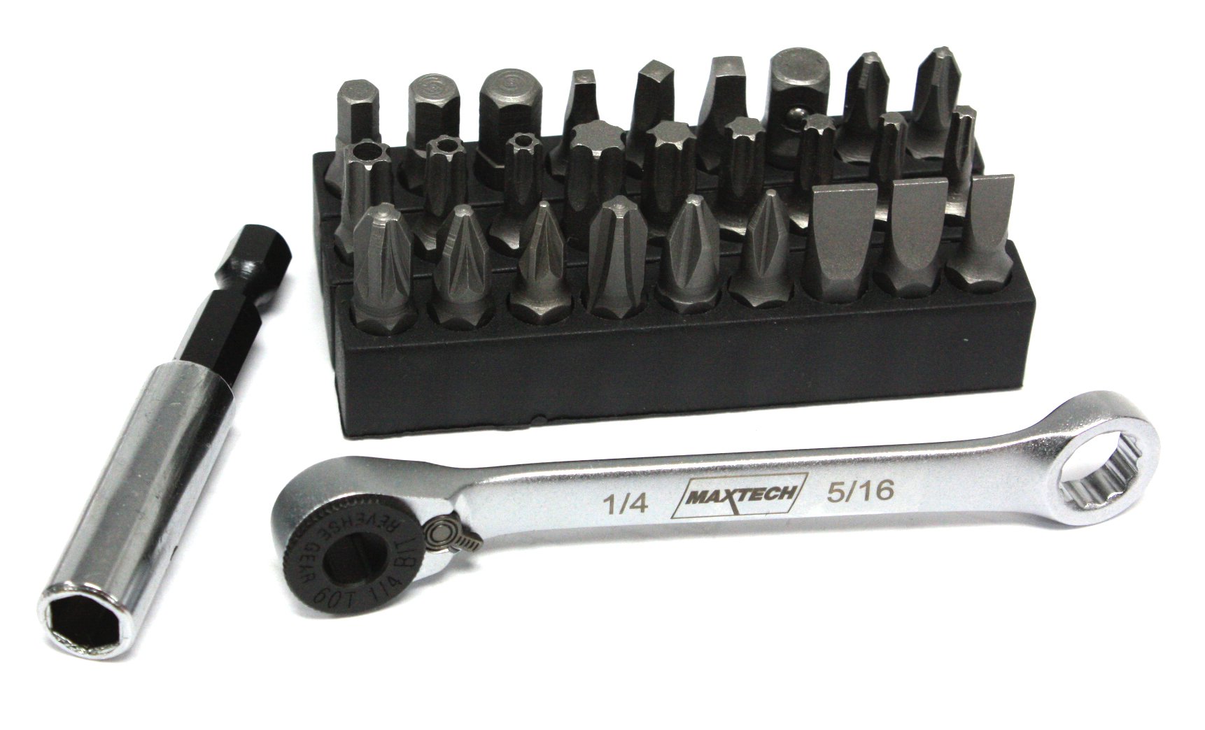 MAXTECH 17685MX Mini Ratchet and Screwdriver Bit Set, 29-Piece