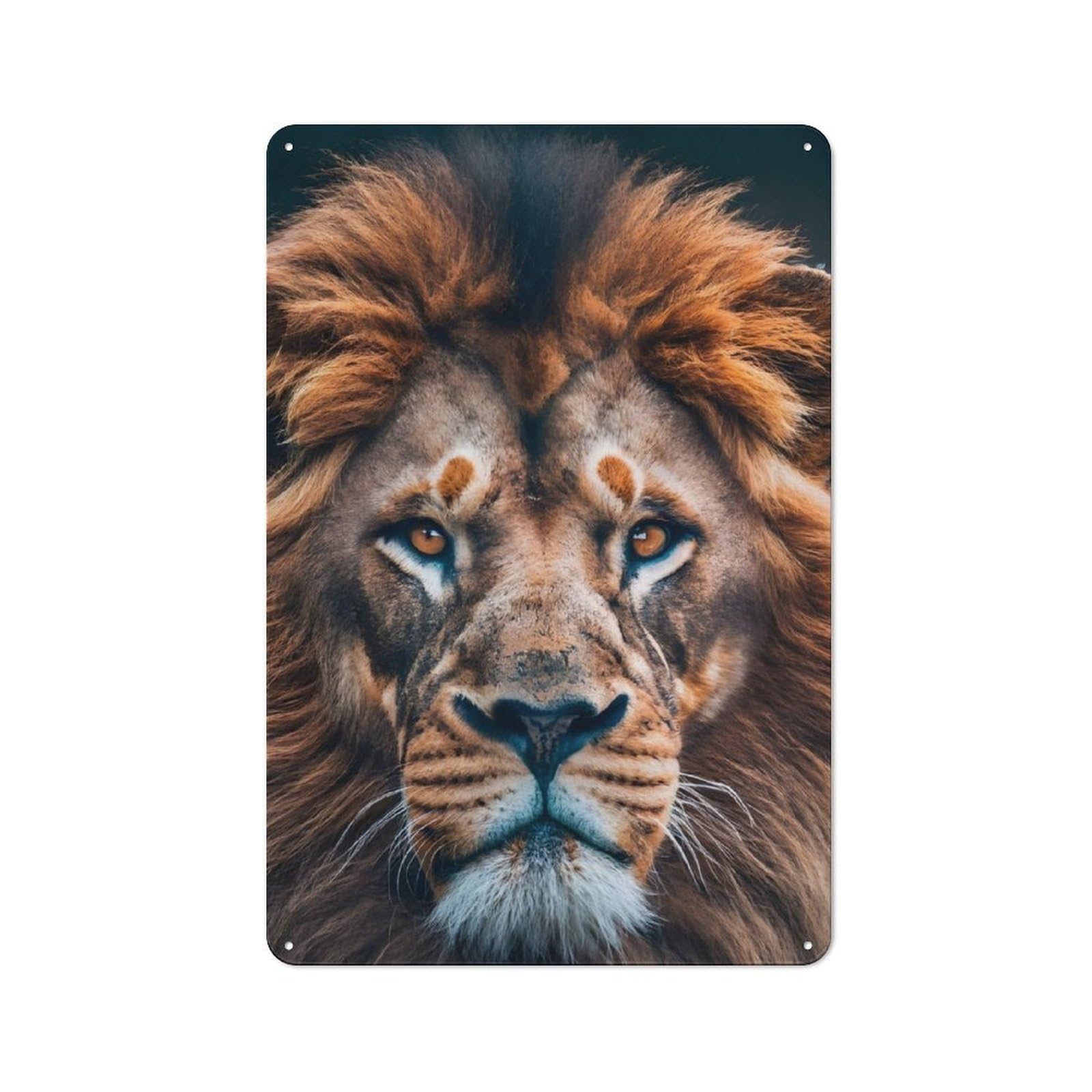 Lion in Forest Retro Metal Wall Decor 30x20cm, Metal Sign for Pub, Home Bar, Shed Or Man Cave, for Relaxed Wall Styling