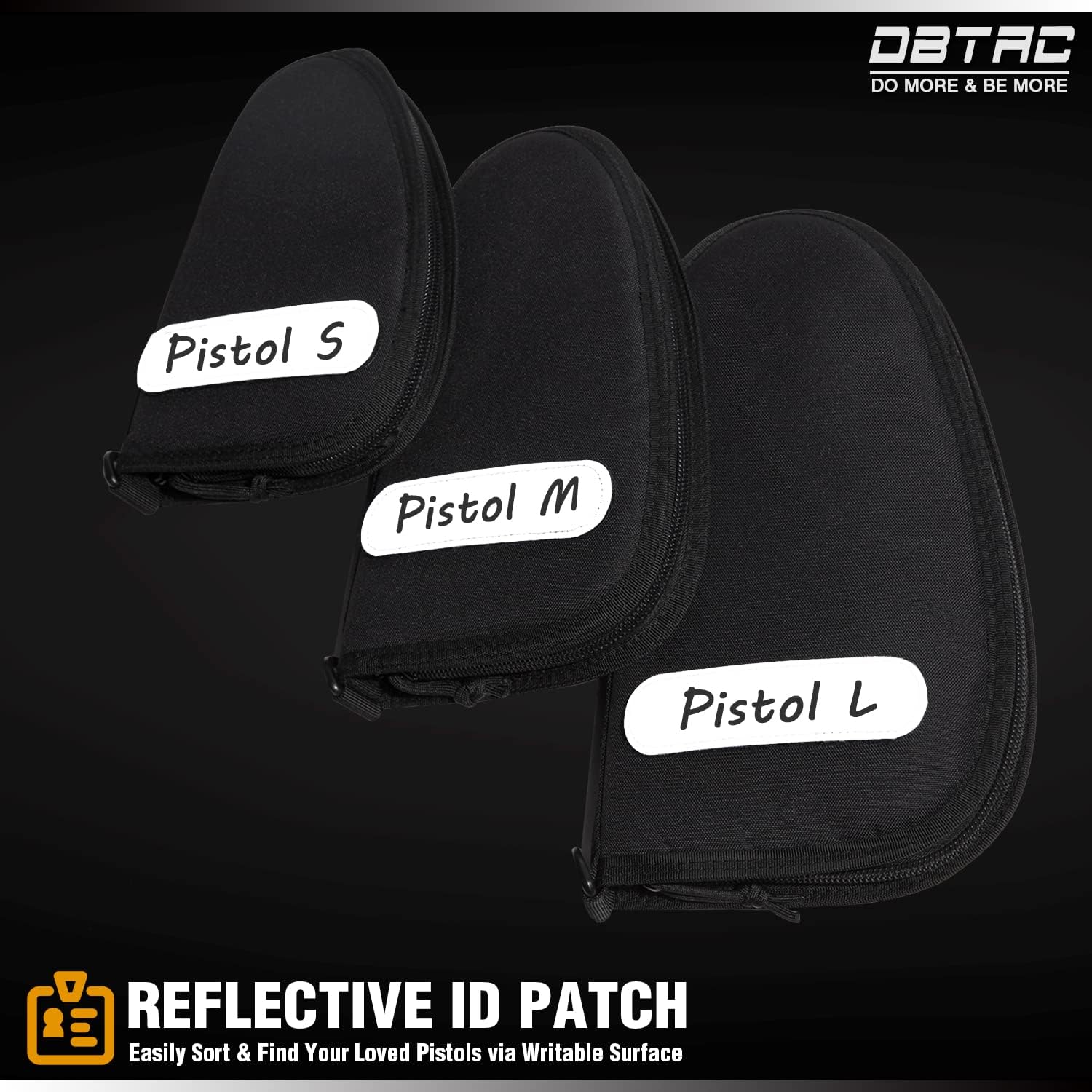 DBTAC Handgun Case Single Padded Pistol Bag W/Lockable Zipper, Removable & Reflective Patch for Shooting Range Outdoor Hunting, Available Length in 8.5" 10.5" 12.5" 14.5" - Image 9