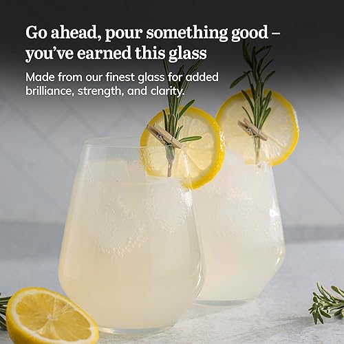 Miniatura 6 de Libbey Signature Greenwich - Copas de vino sin tallo, 18 onzas, juego de 6, fabricadas en Estados Unidos, aptas para lavavajillas, cristalería sin