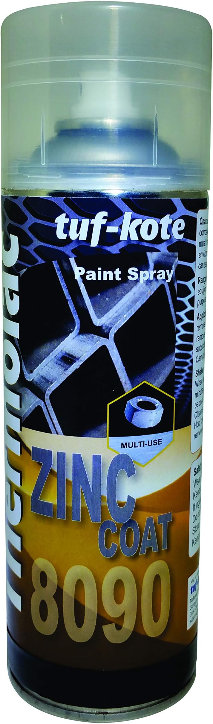 tuf-kote ThermaLac 8090 Zinc Coat Paint Spray, Superior Zinc Based Protection, Industrial-Grade Coating for Metal Surfaces [2 x 400 ML]