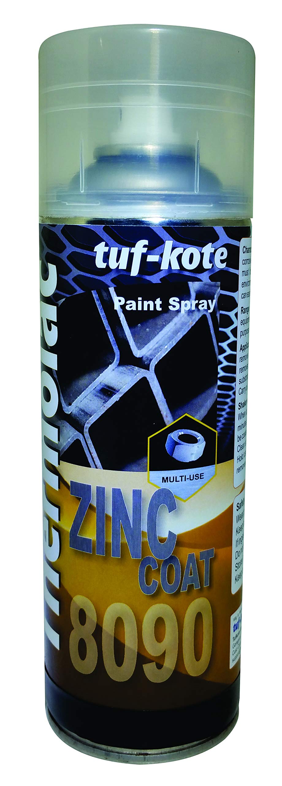 tuf-kote ThermaLac 8090 Zinc Coat Paint Spray, Superior Zinc Based Protection, Industrial-Grade Coating for Metal Surfaces [2 x 400 ML]