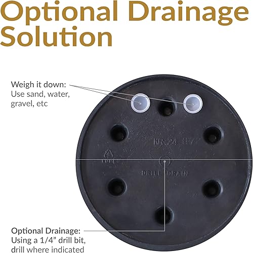 Miniatura 4 de Sunnydaze Anjelica - Maceta grande de plástico para plantas de 24 pulgadas, maceta redonda de poliresina de doble pared para exteriores y porche con