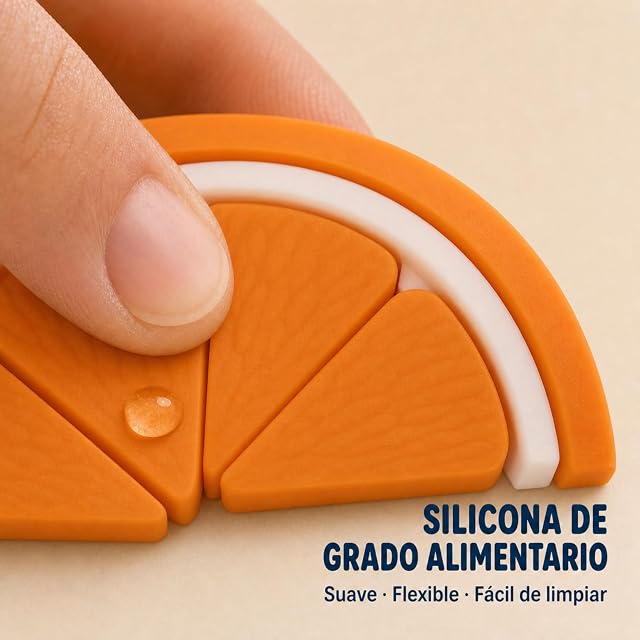 Foto 6 de 8 de Weibo - Naranja de Construcción Libre de Silicona Alimentaria - Juguete Sensorial Montessori