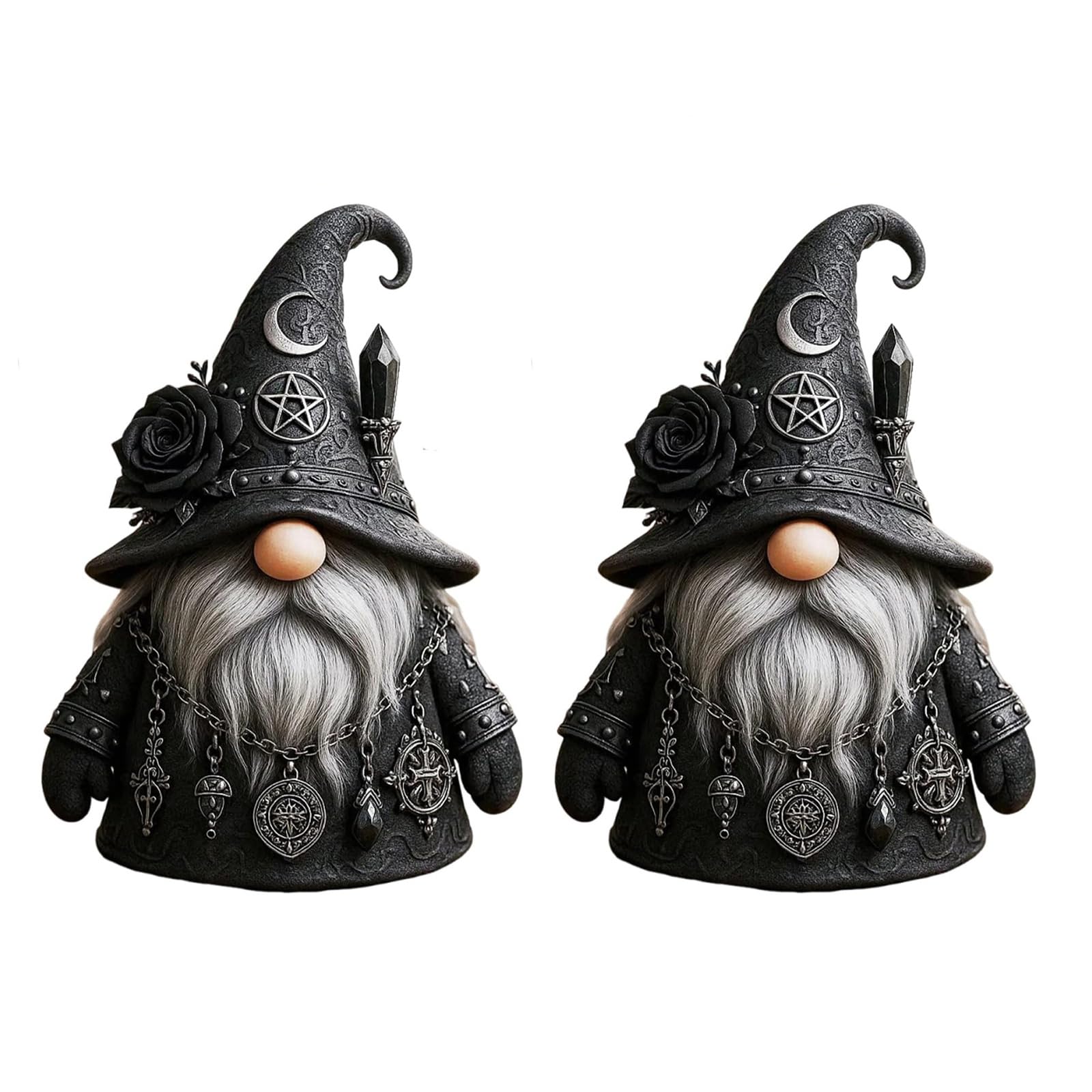 Hrtyvhin Gothics Wizard Witch Gnomes Statue Minis Resin Gnomes Figurines Fantasy Dwarf Figurines Sculptures Ornament Home Decors Decorative Ornament