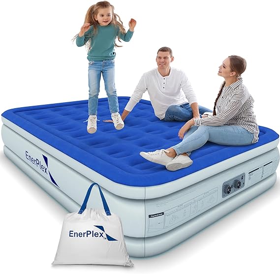 EnerPlex Premium Dual Pump Luxury Queen Size Air Mattress Airbed with