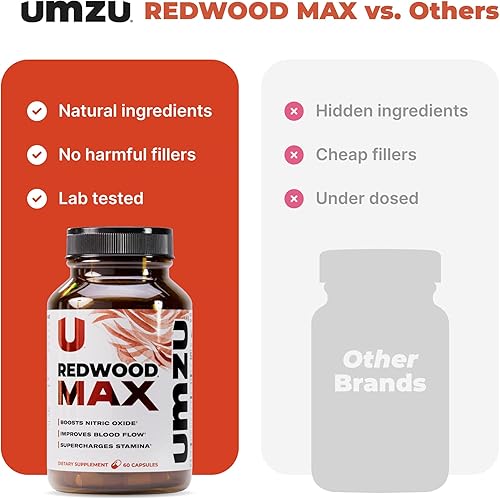 Miniatura 7 de UMZU Redwood Max - Potenciador de óxido nítrico, suministro de 1 mes - Suplemento avanzado de óxido nítrico con mezcla Fitnox, corteza de pino,