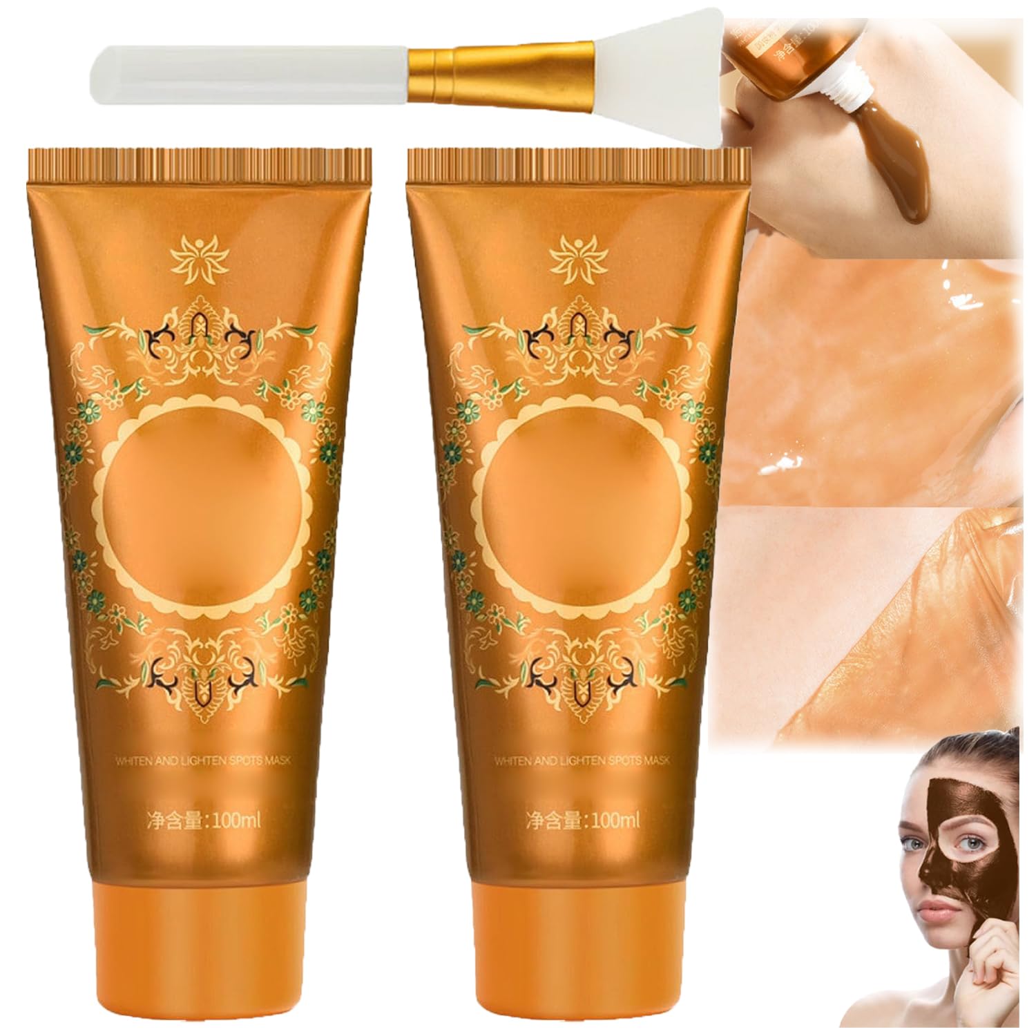 Face Mask Removal Dark Spots, Mask Fading Dark Spots, Masks, Herbal Spot Facial Peel off Masks, Anti-Wrinkle Tear-Off for All Skin Types (2PCS)