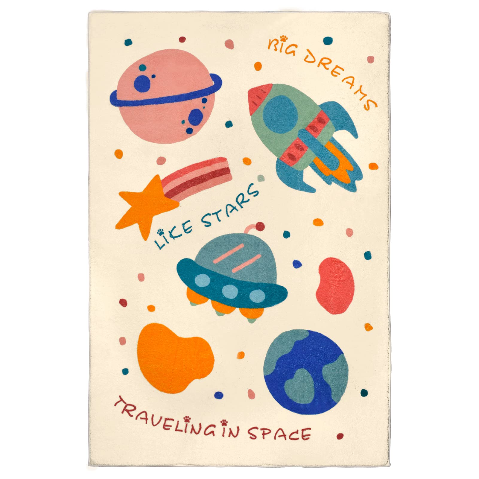 ABREEZE Kids Play Mat,Fluffy Faux Wool Kids Rug 3.3'x5' Kids Nursery Door Mat Soft Plush Non-Slip Childrens Carpet for Bedroom Living Room Kids Playroom