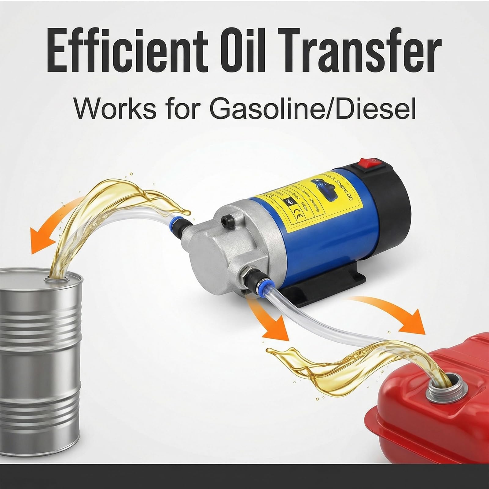 Pompa di aspirazione dell'olio, 12 V, 100 W, pompa di aspirazione elettrica diesel, pompa per cambio olio, 2 – 3 l/min, pompa diesel portatile, con 3 tubi, per auto, moto, barca, camion