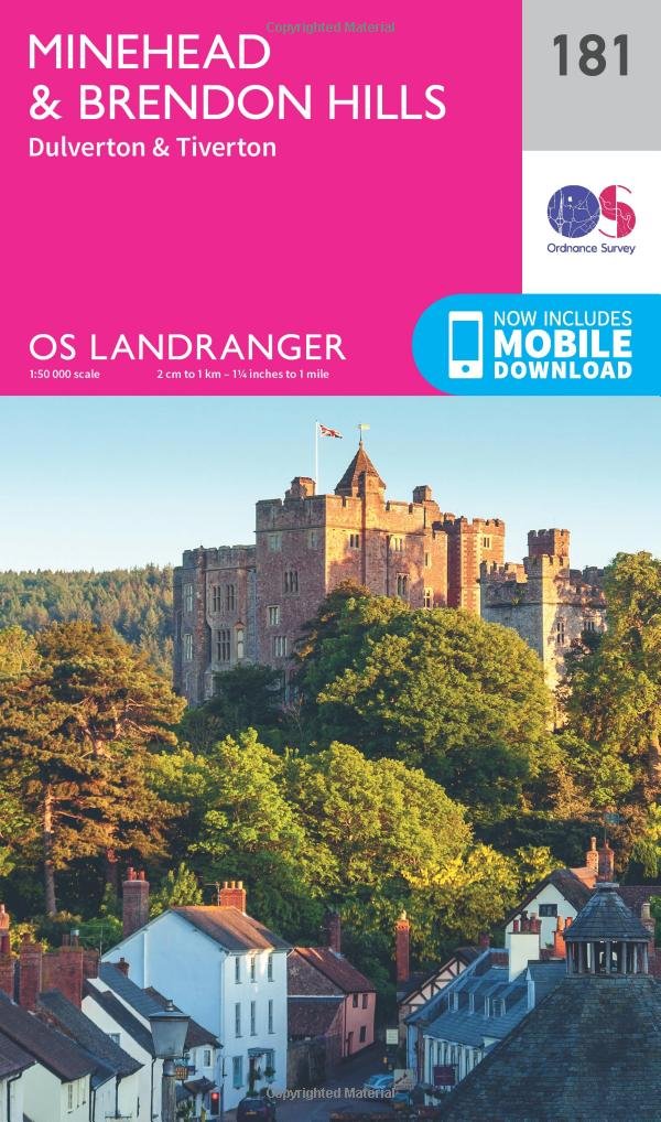 Minehead  Brendon Hills Map  Dulverton  Tiverton  Ordnance  by Ordnance Survey