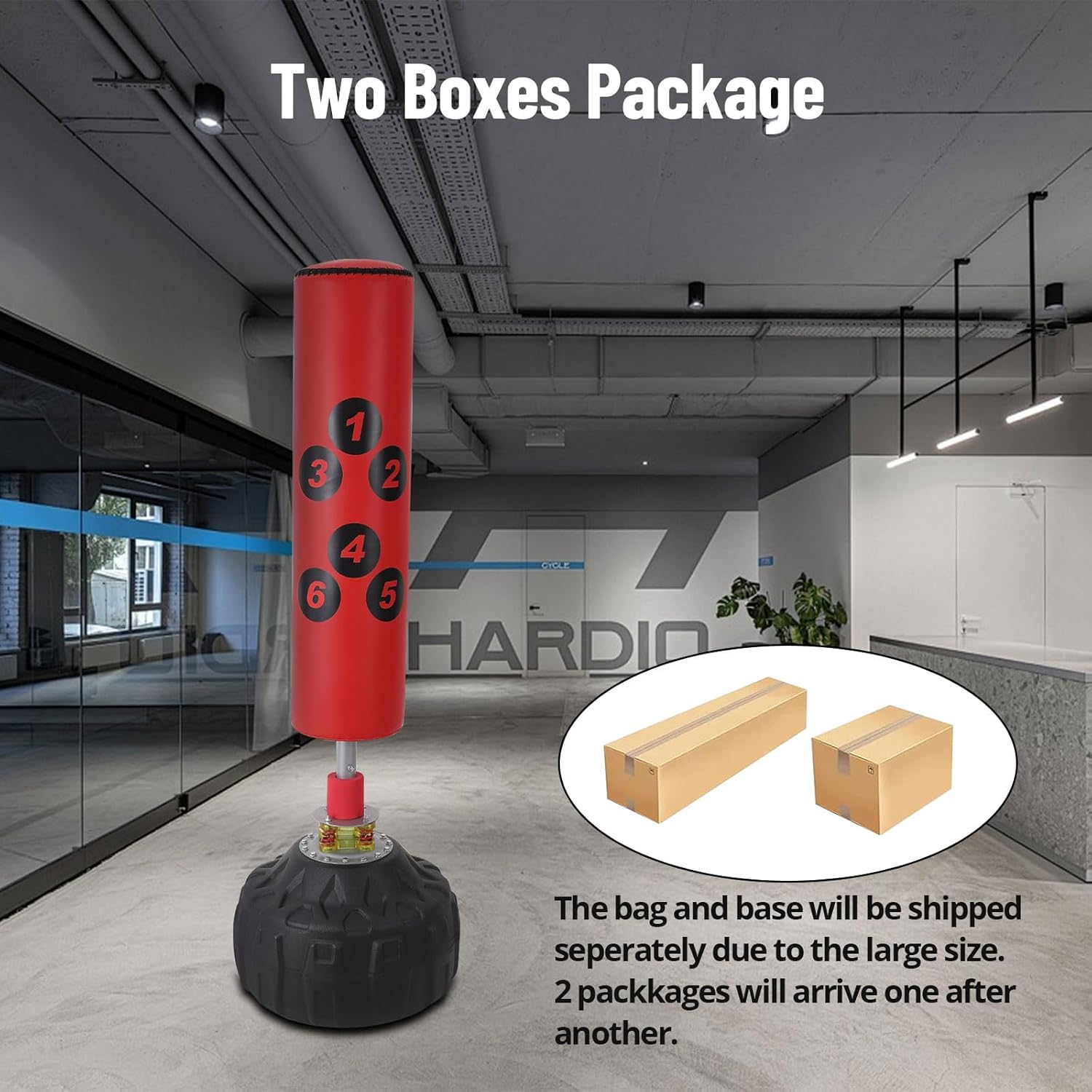 Punching Bag with Stand - 70inch, 203lbs Bearing, Freestanding Heavy Boxing Bag for Adult Youth, Large Stable Base, Kickboxing Bags