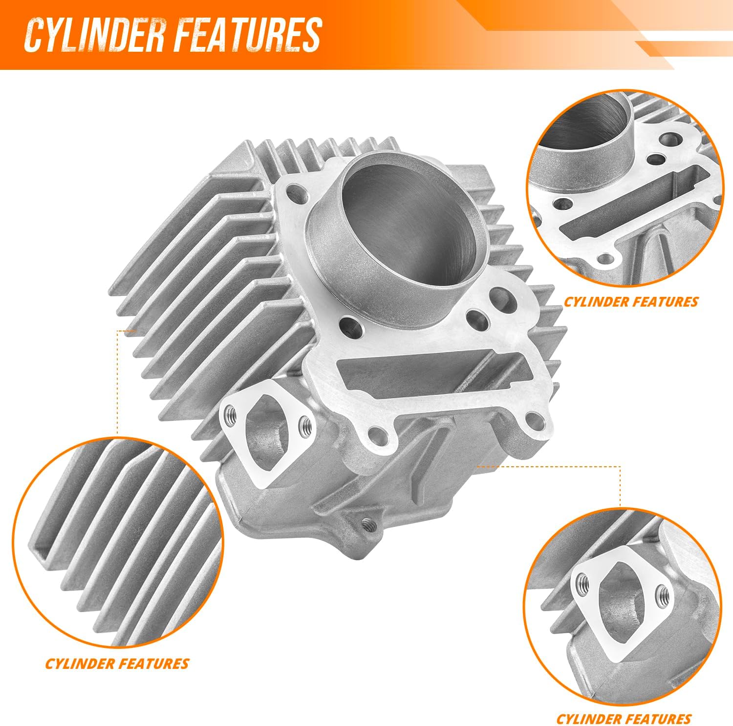 0454934 0453430 0453533 Cylinder Piston Compatible With 2007-2016 Polaris Outlaw Sportsman 90 Cylinder Piston Gasket Stud Top End Kit Sparkplugs