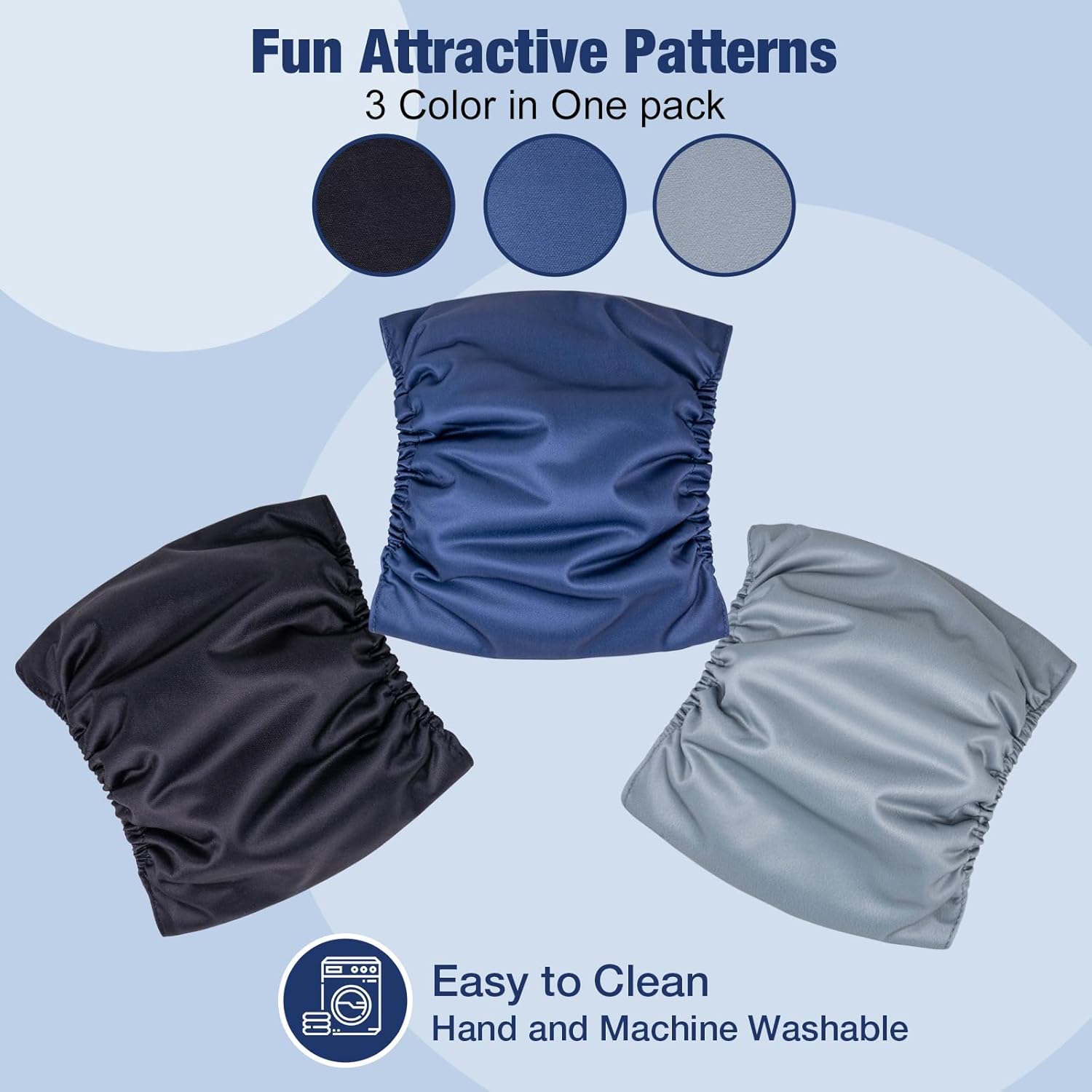 Pet Soft Dog Belly Band - 3 Packs Reusable Dog Diapers Male Doggy Diapers Wraps - Washable Dogs Belly Bands for Male Dogs (Classic, XXL)