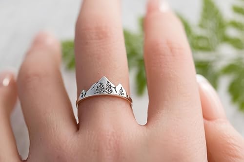 Mountain Ring For Women • Serling Silver Ring • Highs And Lows Ring • Mother Daughter Ring • Mountain Range Ring • Alaska Wildflower Ring