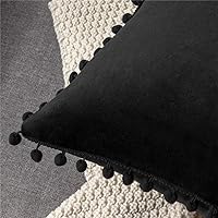 Vista 79 de 2 fundas para cojín decorativo de terciopelo con pompones