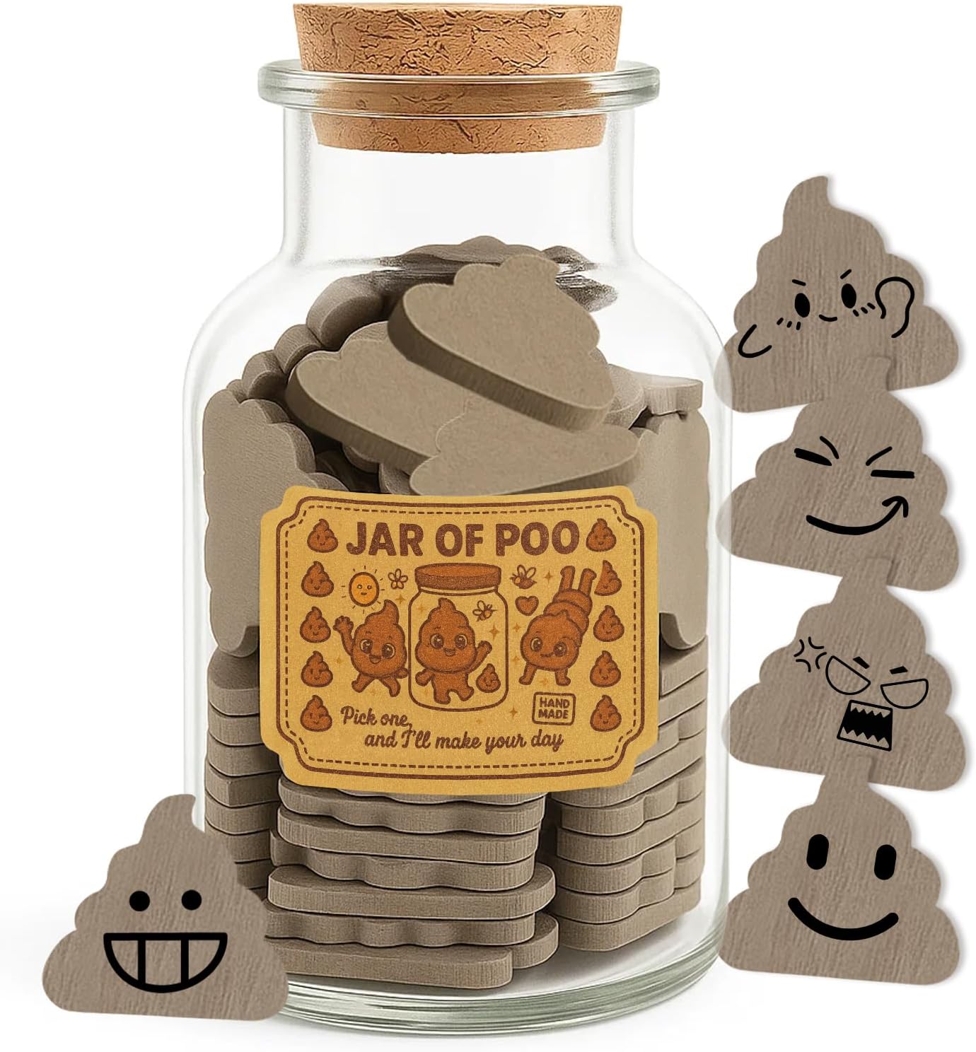 Fake Poop Emoji Cards Jar Positive Poo Gifts...