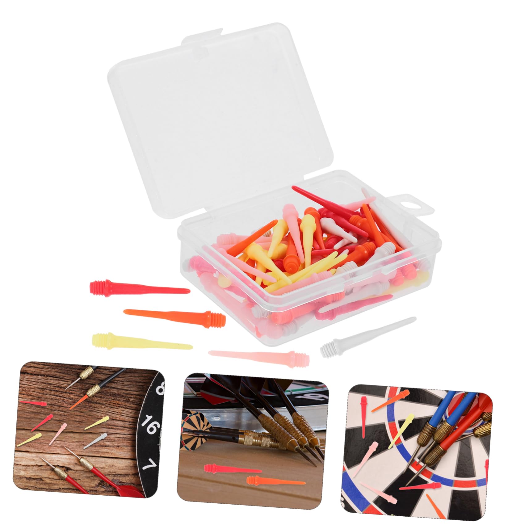 PartyKindom 80 Pcs Soft Tip Tips, Points | Plus Tips | Soft Tips | Tips Plastic Tips for (Random Color)