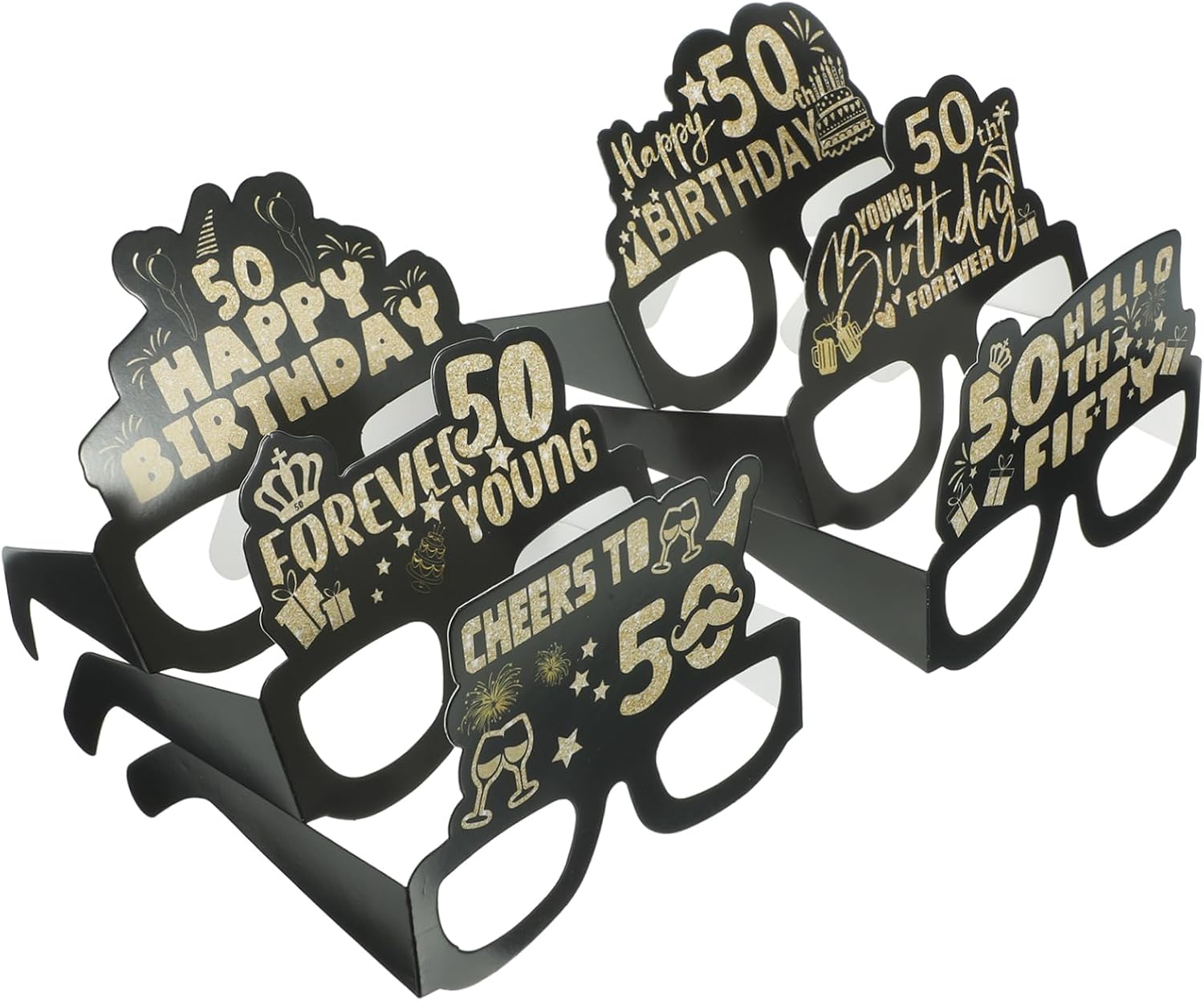 MERRYHAPY 12pcs Interesting Eyeglasses Birthday Party Props Birthday Party Eyeglasses Supplies 50th