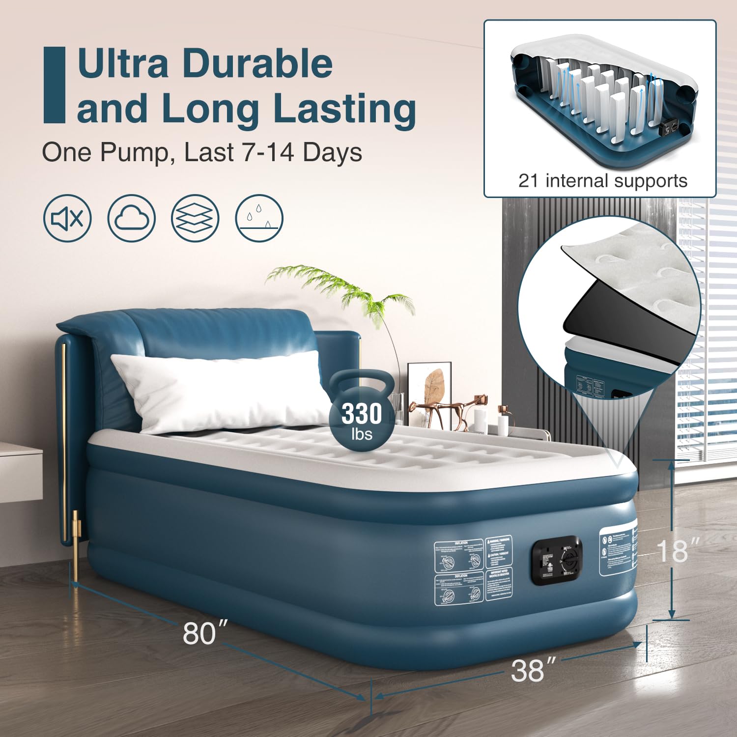 Twin Air Mattress Twin with Built in Pump 18
